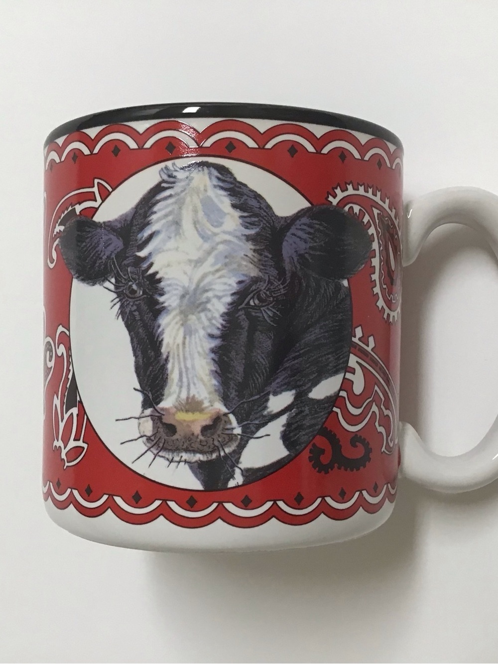 Cow Coffee Mug Mollie Vintage 1993 Potpourri Press Red Bandana Dairy Farm Mug TX